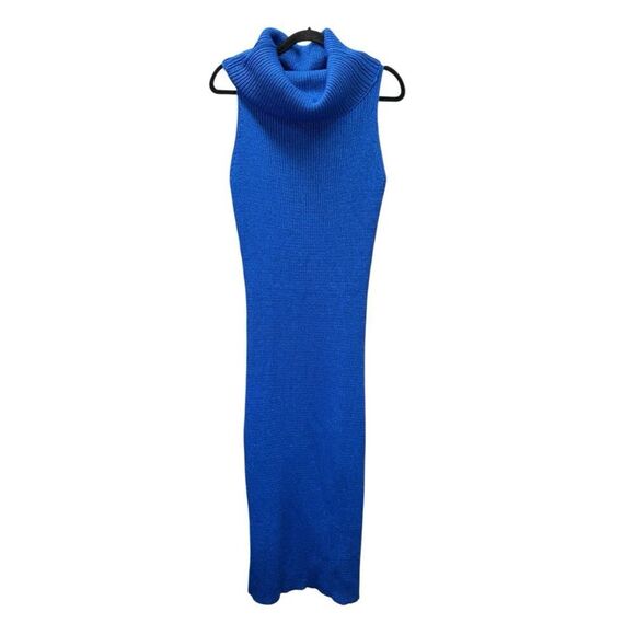 NWT Baobab Blue Knit Lover Dress Sleeveless High Neck Maxi Gown Size Small - Picture 7 of 10